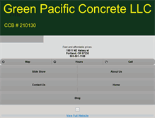 Tablet Screenshot of greenpacificconcrete.com